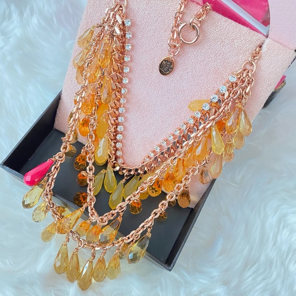 Juicy Couture Elegant Multi Layered Crystal Rhinestone Statement Necklace NIB - Picture 3 of 9